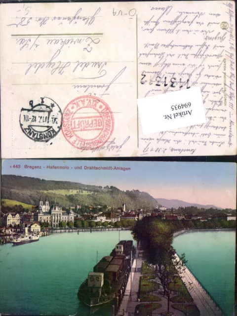694935 Bregenz am Bodensee Hafen Dampfer k.K. Postamt