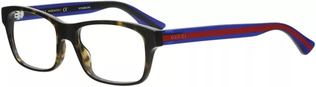 GUCCI GG 0006O 007 Havana & Blue Brille Eyewear Frames Glasses Eyeglasses Size55