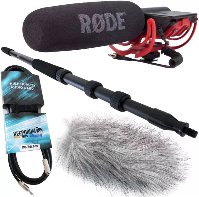 Rode Videomic Rycote + keepdrum  Boompole MPB01 + Windschutz+Kabel