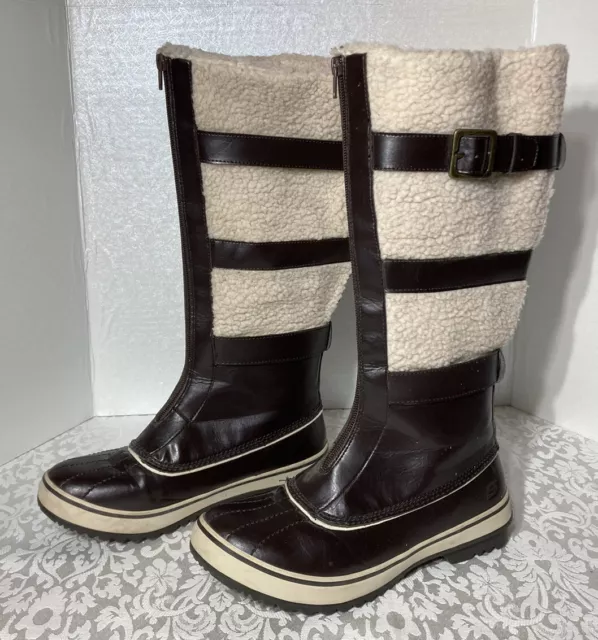 Skechers Tall Brown HIGHLANDERS Faux Fur Winter Boots ~ Size 8