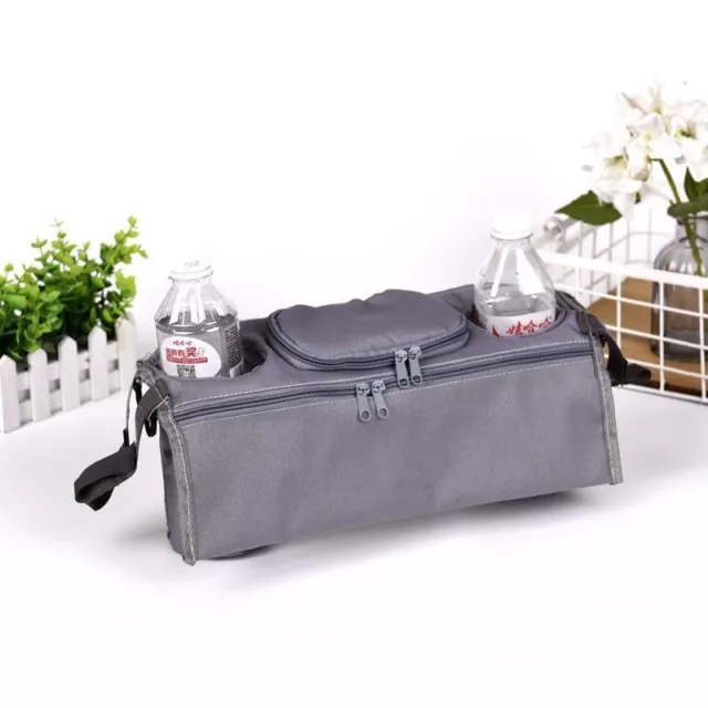 GREY BabyJogger Child JoggerStroller Cup Holder Organizer Wipes Diaper Phone NEW