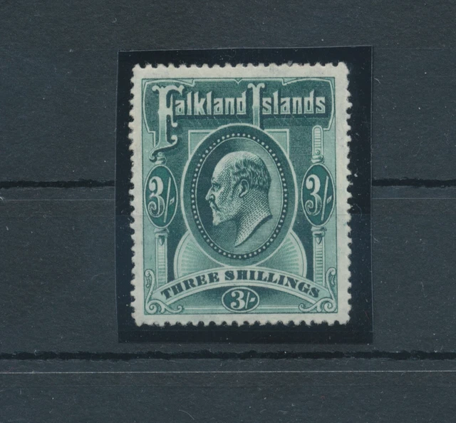 1904-12 Falkland Islands - STANLEY Gibbons N.49 - 3 Schilling Green - MNH - Lu