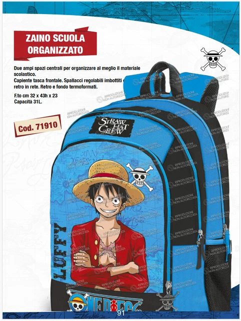FC PANINI Zaino Organizzato One Piece Rosso