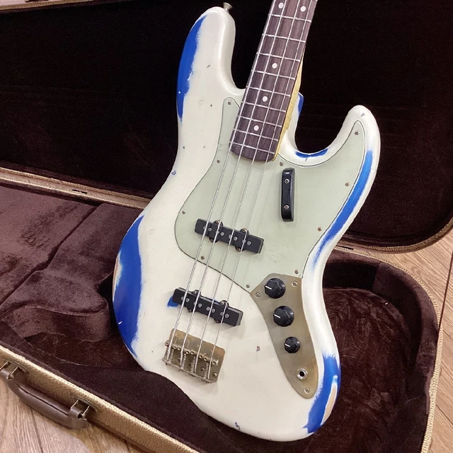 NASH GUITARS JB-63/OLYMPIC White-Lake Placid Blue/Paint Over Paint
