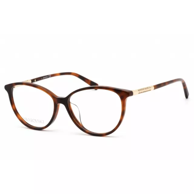 Swarovski Women's Eyeglasses Dark Havana Oval Plastic Frame SK5385-F 052