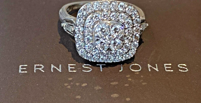 ERNEST JONES LOVE Life Halo Diamond Ring. 0.72 Carat 290.00 PicClick UK