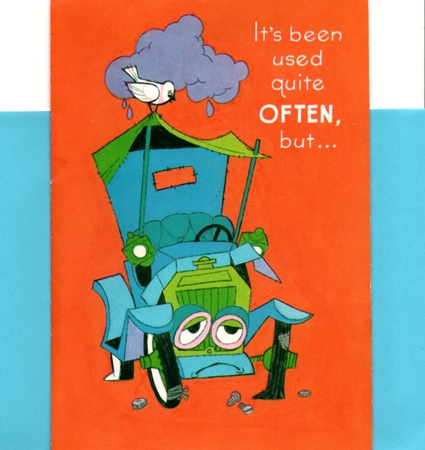 FUNNY HAPPY BIRTHDAY Old Jalopy Antique Car Still Runs Greeting Laurel