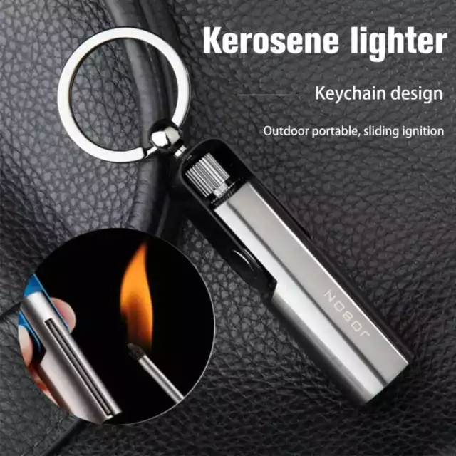 Steel Fire Starter Flint Match Lighter Keychain Camping Emergency Gear Survival