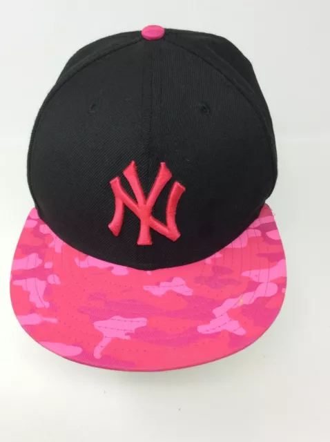 New York Yankees Pink Camo Camouflage Baseball Cap Wool Fitted 7 1/8