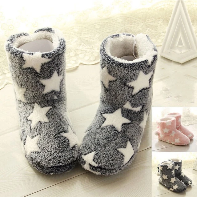 en peluche Bottines en fourrure Bottes de neige Pantoufles pour dames