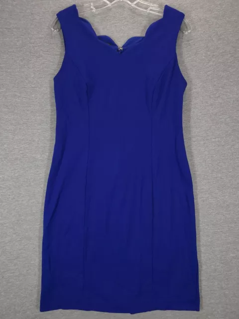 TALBOTS WOMENS SHEATH Dress Size 8 Royal Blue Sleeveless Scalloped Neck  Back Zip $22.99 - PicClick
