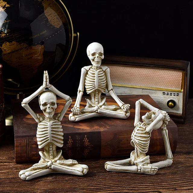 Halloween Skeleton Figurine Collectible Scene Layout Ghost Festival Desktop