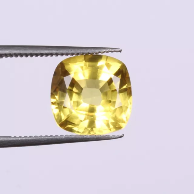 Natural Yellow Sapphire Ceylon 4.80 Carat Square Cut Loose Certified Gemstone