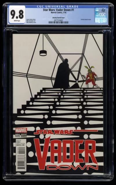 Star Wars: Vader Down #1 CGC NM/M 9.8 White Pages Zdarsky Sketch Cover Variant