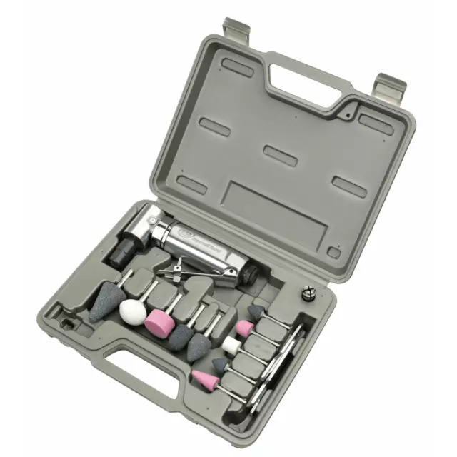 Angle Die Grinder   Kit includes  10 mounted grinding tips and blow-molded case.