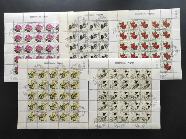 Bhutan 1967 sheets of stamps MI# 130-138 MNH CV=180$