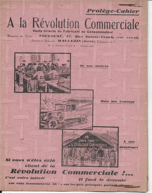 ANCIEN PROTEGE CAHIER  NEUF  ANNEE   50s     LA REVOLUTION COMMERCIALE