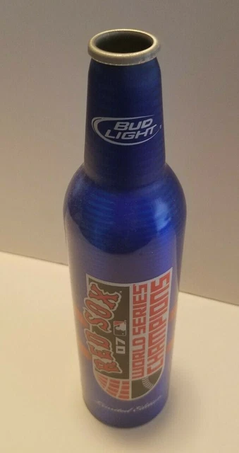 Boston Red Sox, 07 Ltd Ed, Bud Light Aluminum Beer Bottle, Blue, (empty, no cap)