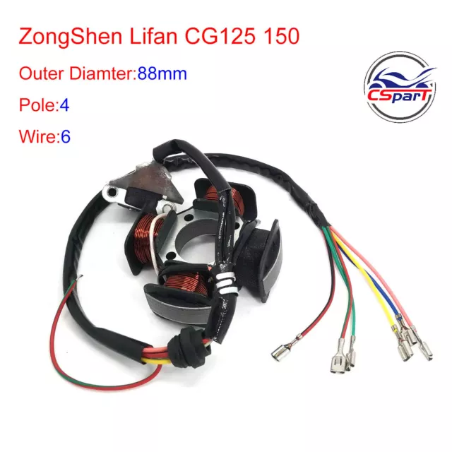 125CC 150CC Stator 4 Coil 88mm 6 wire Magneto for Bashan Taotao Dirt Bike ATV