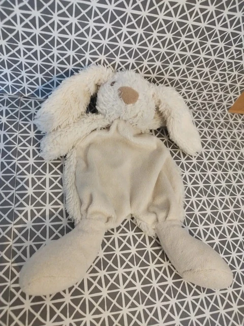 Doudou plat lapin blanc écru Bouchara Eurodif