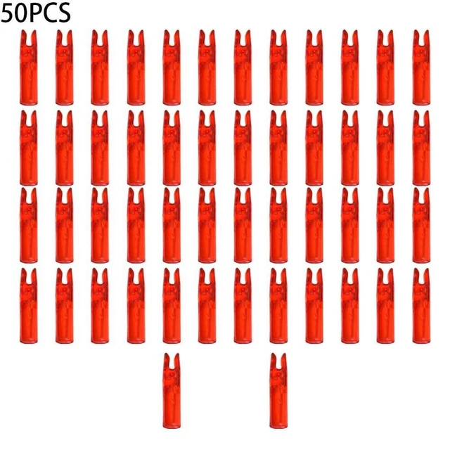 Lot De 50 Encoches (nocks) Plastique à Emmanchement Pour Flèches De 6.2mm - DIY Tir à L'arc