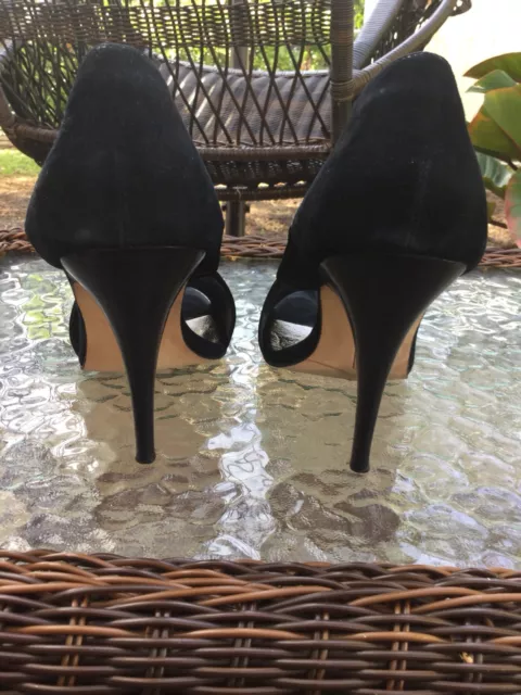 Steve Madden Women's Black Leather Suede “Berella” Heels Pumps Size 9 ☆☆