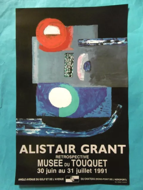 ALISTAIR GRANT Affiche originale art abstrait Le Touquet Etaples english painter