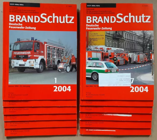 BrandSchutz Jahrgang 2004 Deutsche Feuerwehr-Zeitung / Zeitschrift