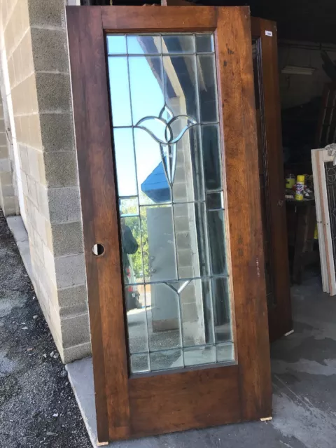 MARTOL336 Antique Burch Beveled glass Tulip Design Door 34 x 79 3/8 X1 3/4”