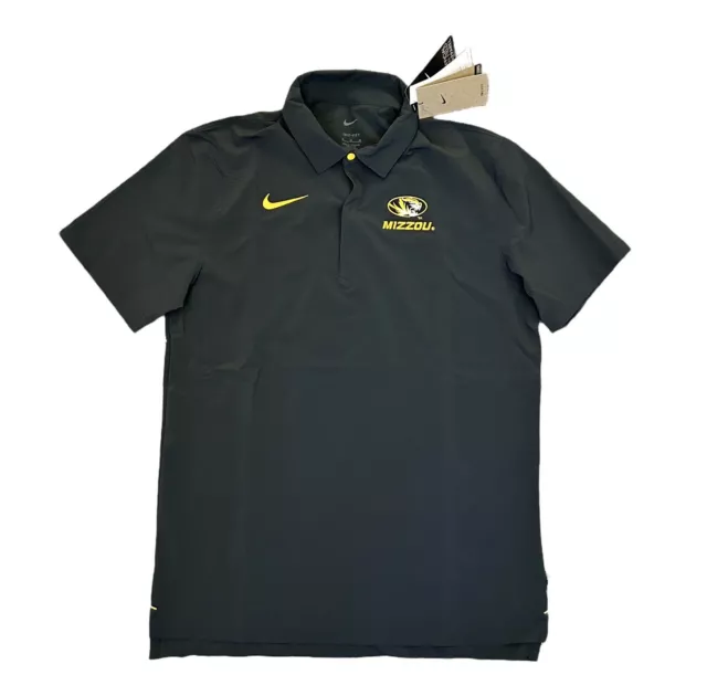 NWT $85 Nike Mens Missouri Tigers Mizzou NCAA Football Black Polo Shirt Size M