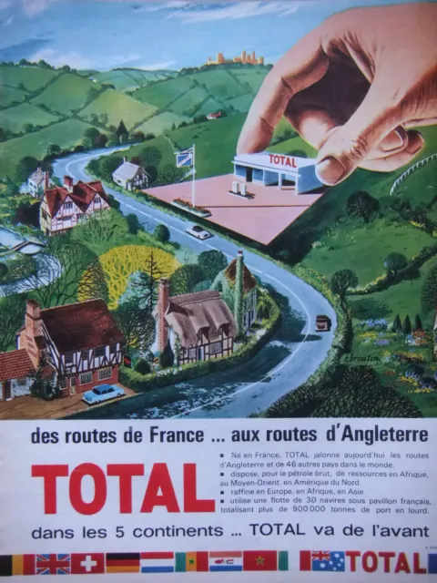 1964 Total Press Advertisement From Routes De France To Routes D'england