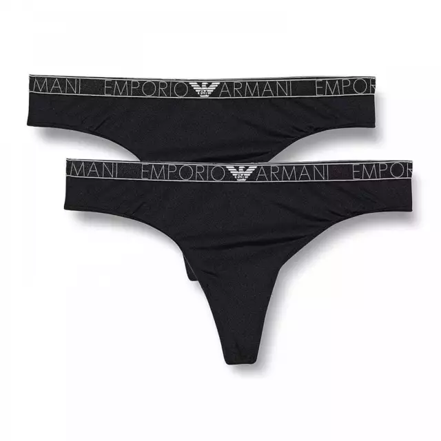 EMPORIO ARMANI UNDERWEAR 2-Pack Iconic Logoband Thong, Marine £30.00 -  PicClick UK