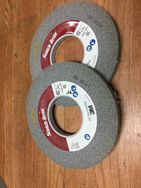 Pair Of New Scotch Brite Exl Deburring Wheel 8 X 1 X 3 " 8A Med