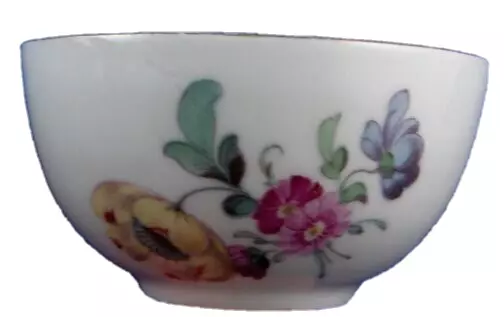 Antique 18thC German Porcelain Floral Teabowl Cup Porzellan Blumen Tasse Germany