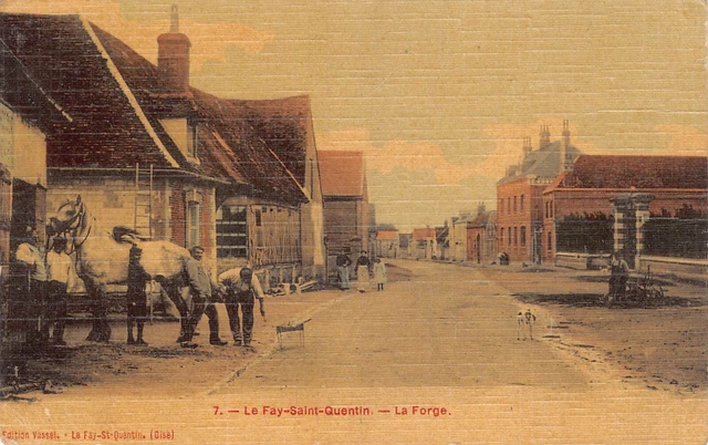 CPA Dept 60 Oise Le Fay Saint Quentin la Forge Maréchal Ferrant Canvas Colorized