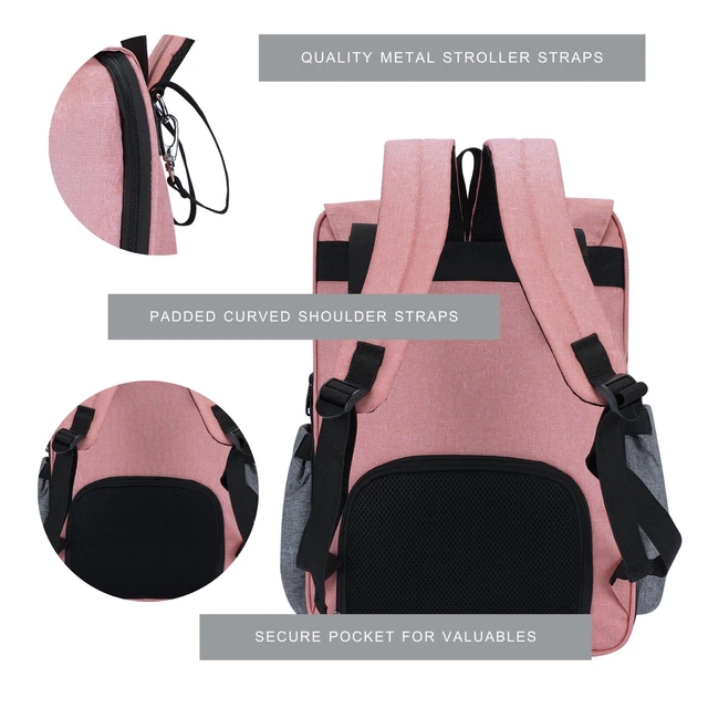 Large Baby Backpack Diaper Bag with Expanding Changing Station, USB Port 6