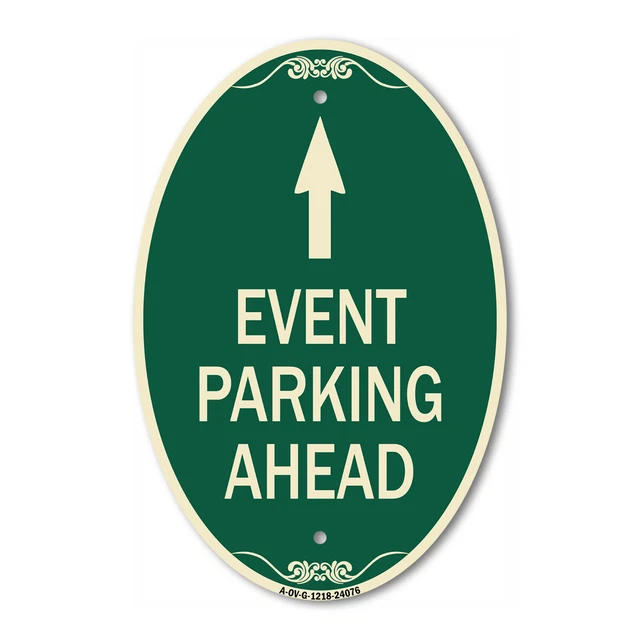 SignMission Designer Series Sign - Event Parking Ahead 12" x 18" Aluminum Sign