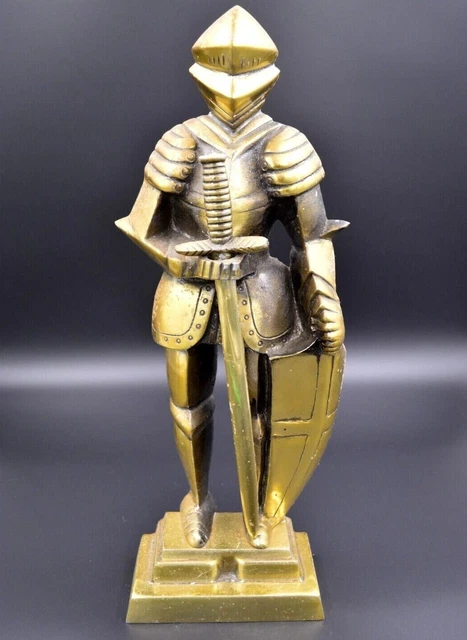 Vintage Knight Armor Removable Sword Tabletop 17" Shield 1035 Metal JAPANESE