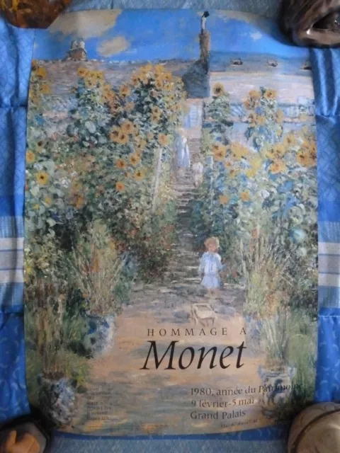 Affiche originale exposition Hommage à MONET 1980 Grand Palais, 40 x 61 cm