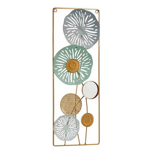 Decoración Colgante Flores Mural Cristal Metal [21,8 x 60 x 2,5 cm]