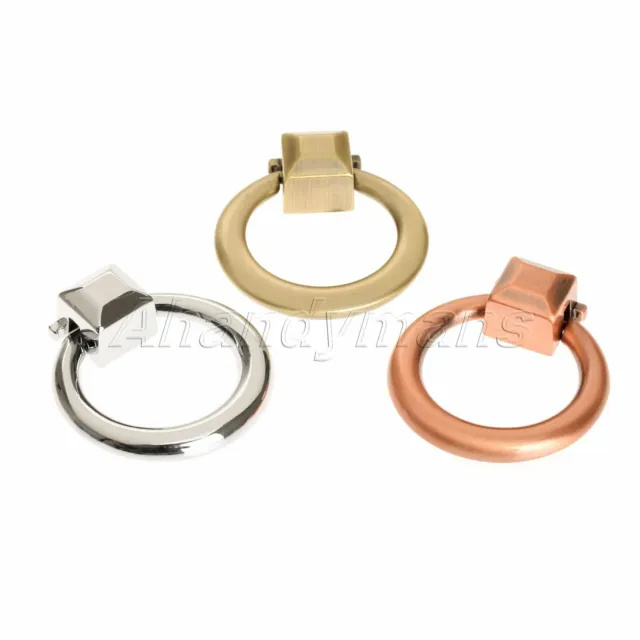 5pcs Modern Alloy Cabinet Knob Drawer Wardrobe Dresser Ring Pull Handle Hardware