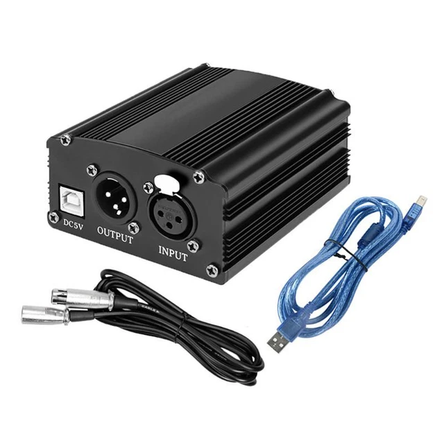 Rechargeable Phantom Power Microphone Equipments 48V Phantom Power Supply