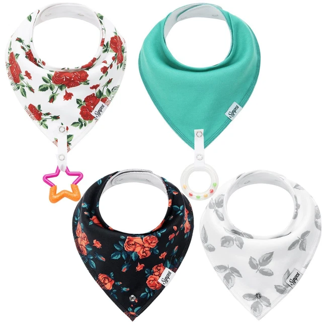 4Pcs/set Infant Baby Feeding Bandana Bibs Burp Cloths Saliva Saliva Towel BIBS