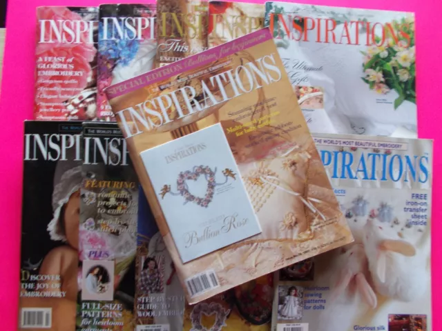 INSPIRATIONS MAGAZINE & A~Z - EMBROIDERY VARIOUS % OFF plus FREE POST *LIKE NEW