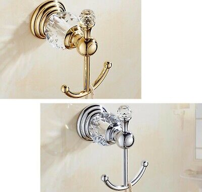 Towel Robe Hook Hanger Wall Mounted Gold Silver Brass Clothes Bathroom Accessor
