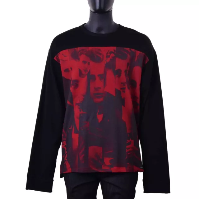 Dolce & Gabbana James Dean Pullover Maglione Felpa Nero Rosso 06067