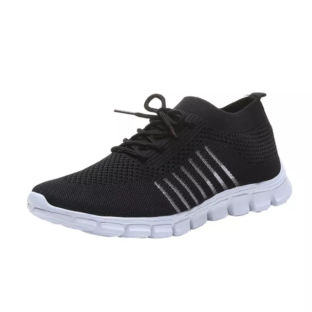 Womens Ladies Breathable Trainers Running Sneakers Lace Up Mesh Sport Gym Shoes@ 2