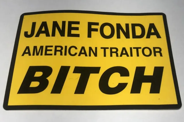 Vintage Boycott Jane Fonda American Traitor Bitch Bumper Sticker Vietnam Era