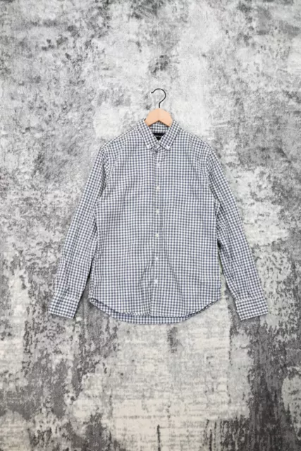 Bonobos Slim Fit Blue Check Plaid Long Sleeve Button Shirt Size M Medium