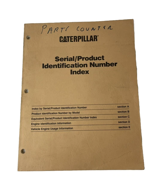 CAT CATERPILLAR SERIAL / Product Identification Number Index Book